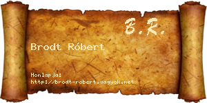 Brodt Róbert névjegykártya